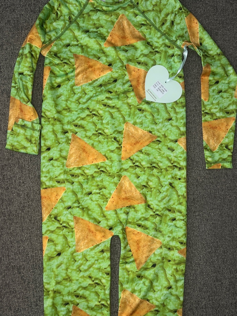 Green Avocado & Chip Long-Sleeve Kids One-Piece Swimsuit